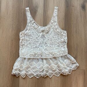 Express lace crochet tank top XS